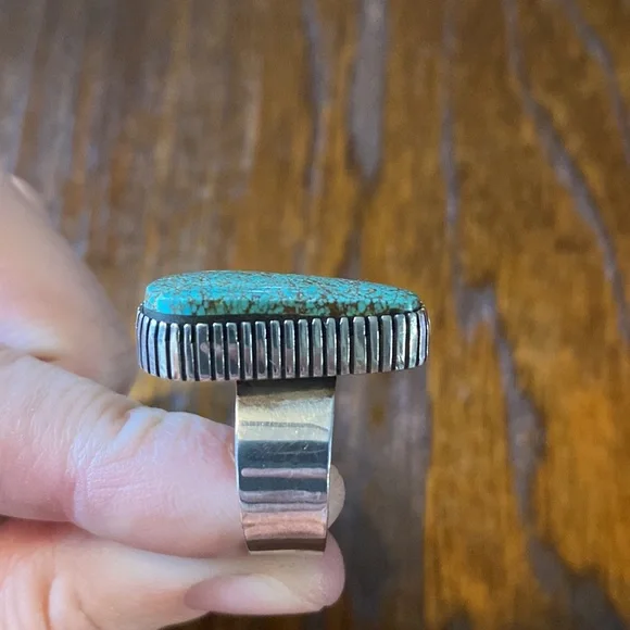 Turquoise Ring *Signed J.Linkin 925 - Picture 2 of 4